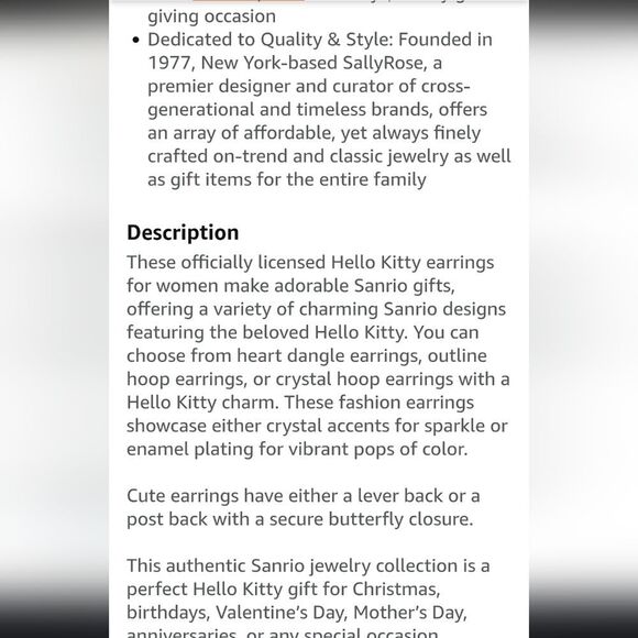 Hello Kitty Dangle & Hoop Earrings - Picture 8 of 13